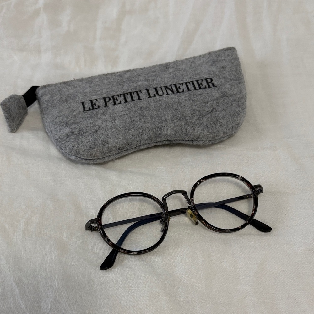 Le Petit Lunetier Brown Tortoiseshell Round Blue Light Eyeglasses - Picture 2 of 9